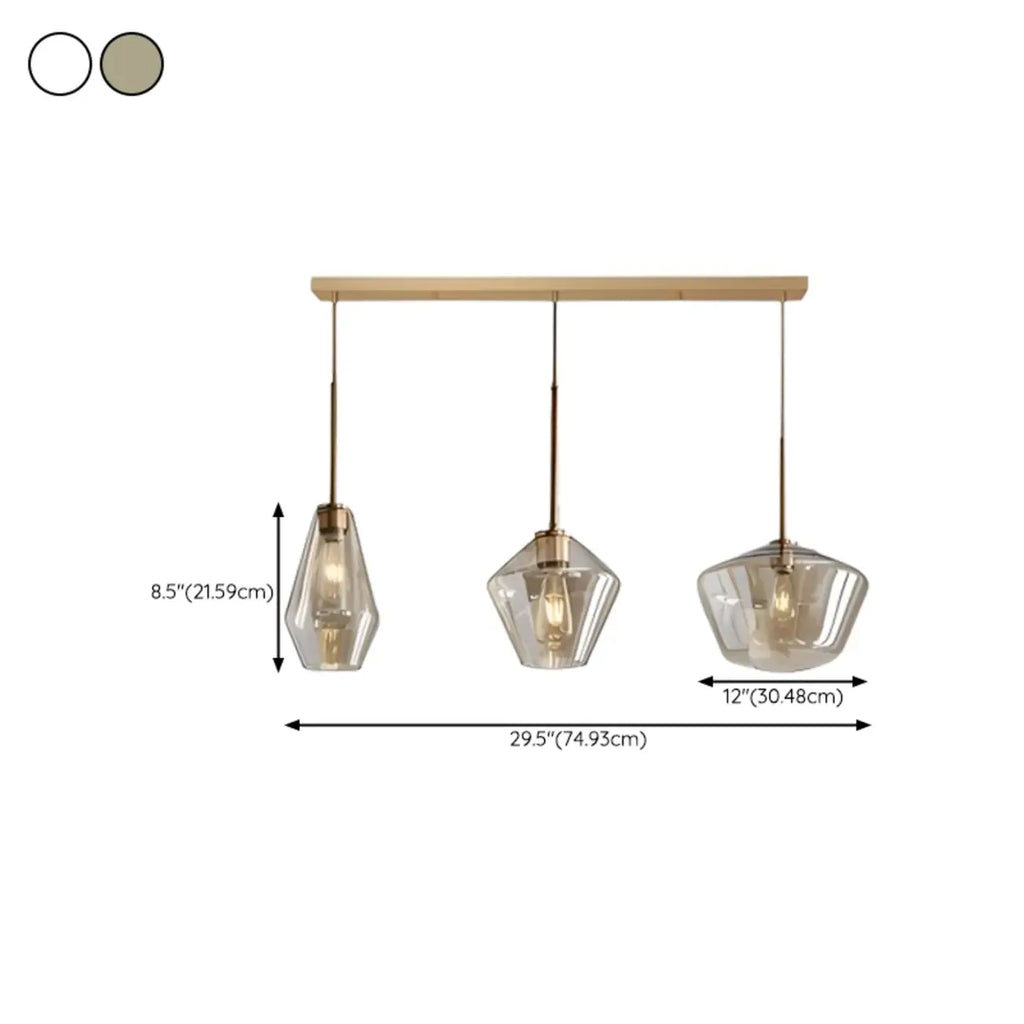 Suspension moderne en verre pour îlot de cuisine