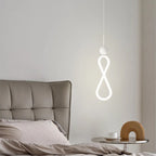 Suspension minimaliste en métal blanc avec LED
