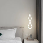 Suspension minimaliste en métal blanc avec LED
