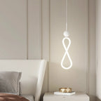 Suspension minimaliste en métal blanc avec LED