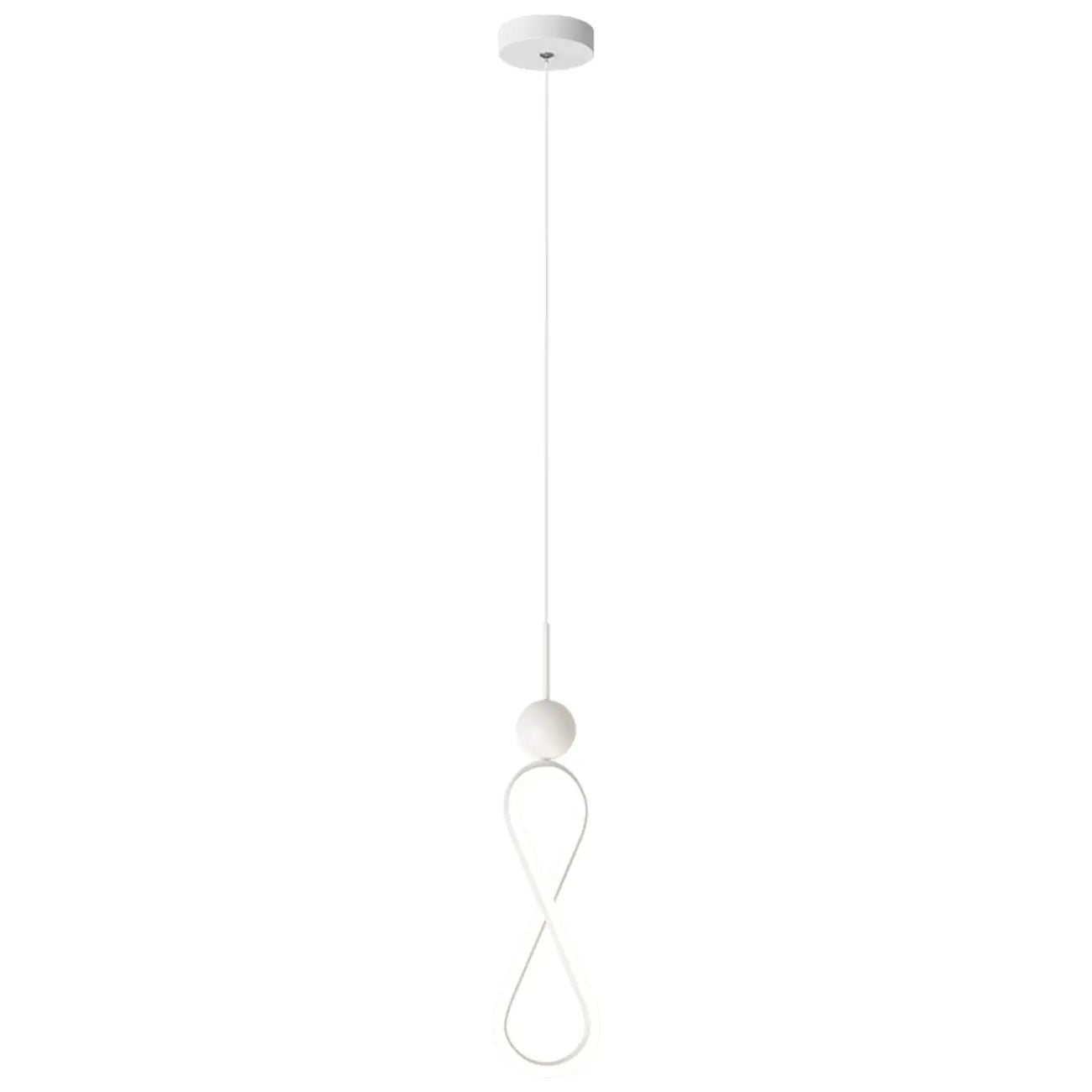 Suspension minimaliste en métal blanc avec LED