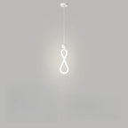 Suspension minimaliste en métal blanc avec LED