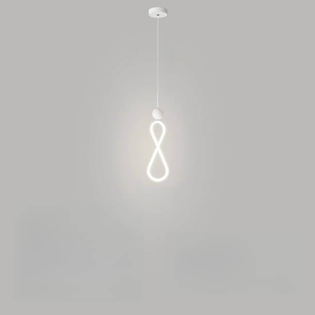 Suspension minimaliste en métal blanc avec LED