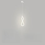 Suspension minimaliste en métal blanc avec LED