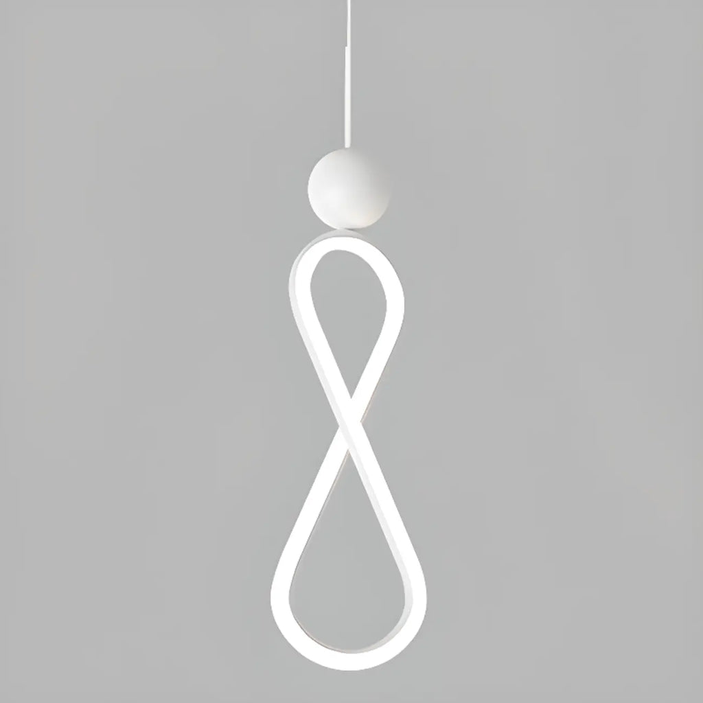 Suspension minimaliste en métal blanc avec LED