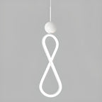 Suspension minimaliste en métal blanc avec LED