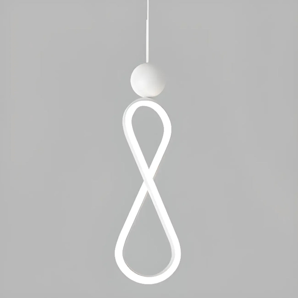 Suspension minimaliste en métal blanc avec LED