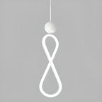 Suspension minimaliste en métal blanc avec LED