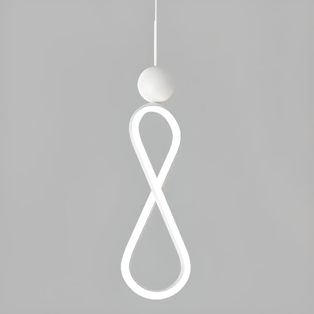 Suspension minimaliste en métal blanc avec LED