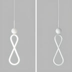 Suspension minimaliste en métal blanc avec LED