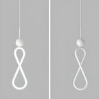 Suspension minimaliste en métal blanc avec LED