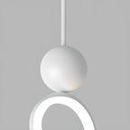 Suspension minimaliste en métal blanc avec LED