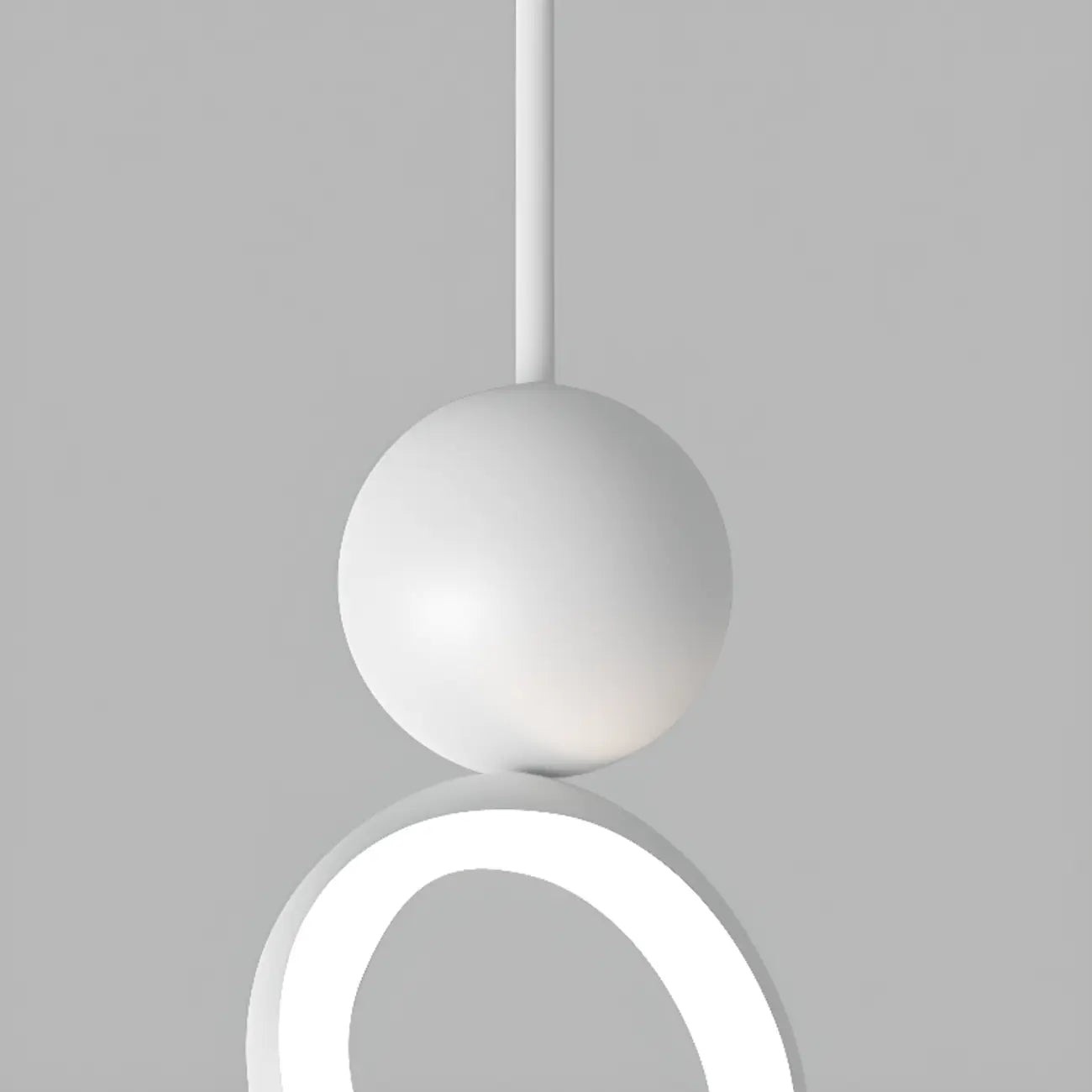 Suspension minimaliste en métal blanc avec LED