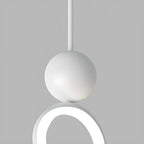 Suspension minimaliste en métal blanc avec LED