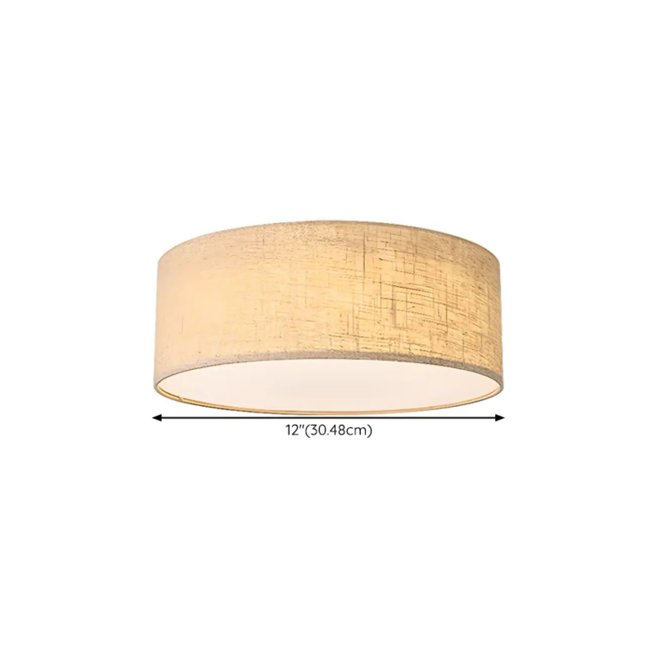 Plafonnier cylindrique en lin pour salon