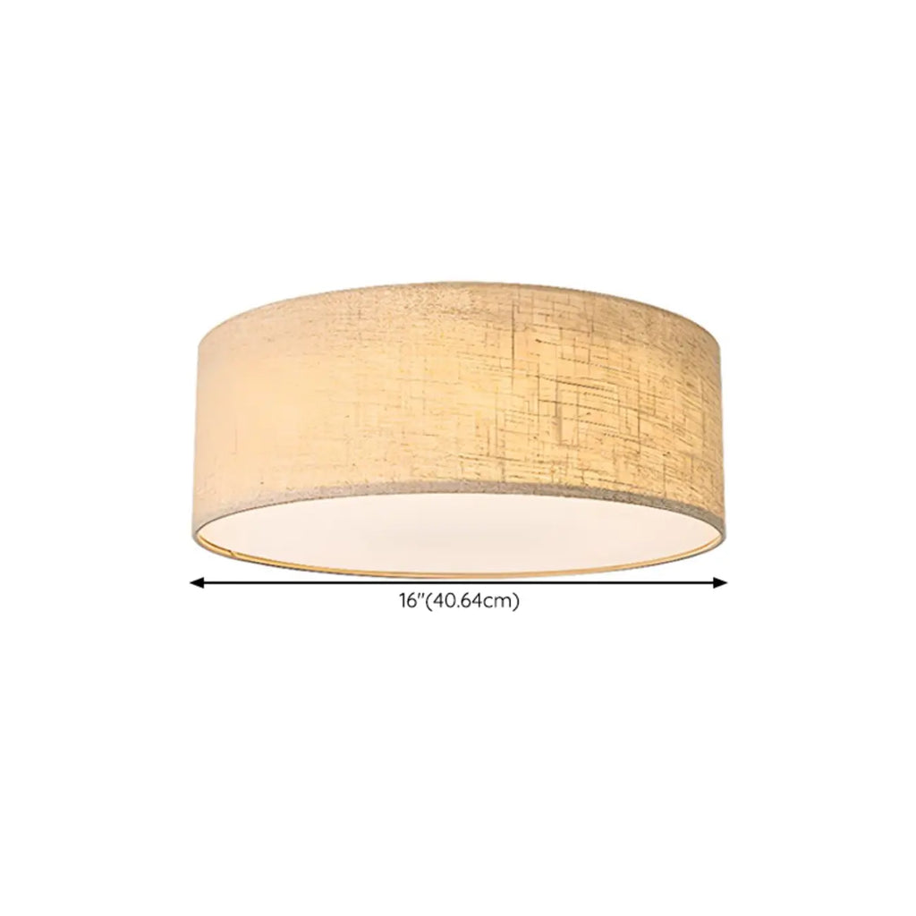 Plafonnier cylindrique en lin pour salon
