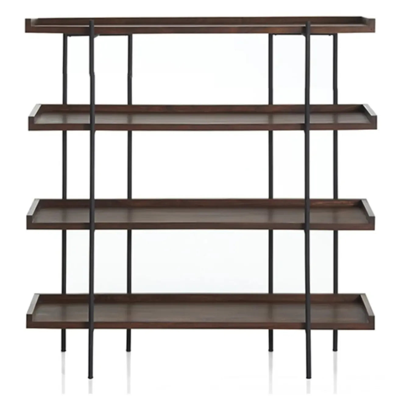 Étagère bibliothèque contemporaine à plusieurs niveaux en bois brun fer