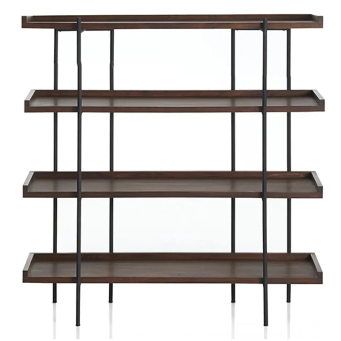 Étagère bibliothèque contemporaine à plusieurs niveaux en bois brun fer