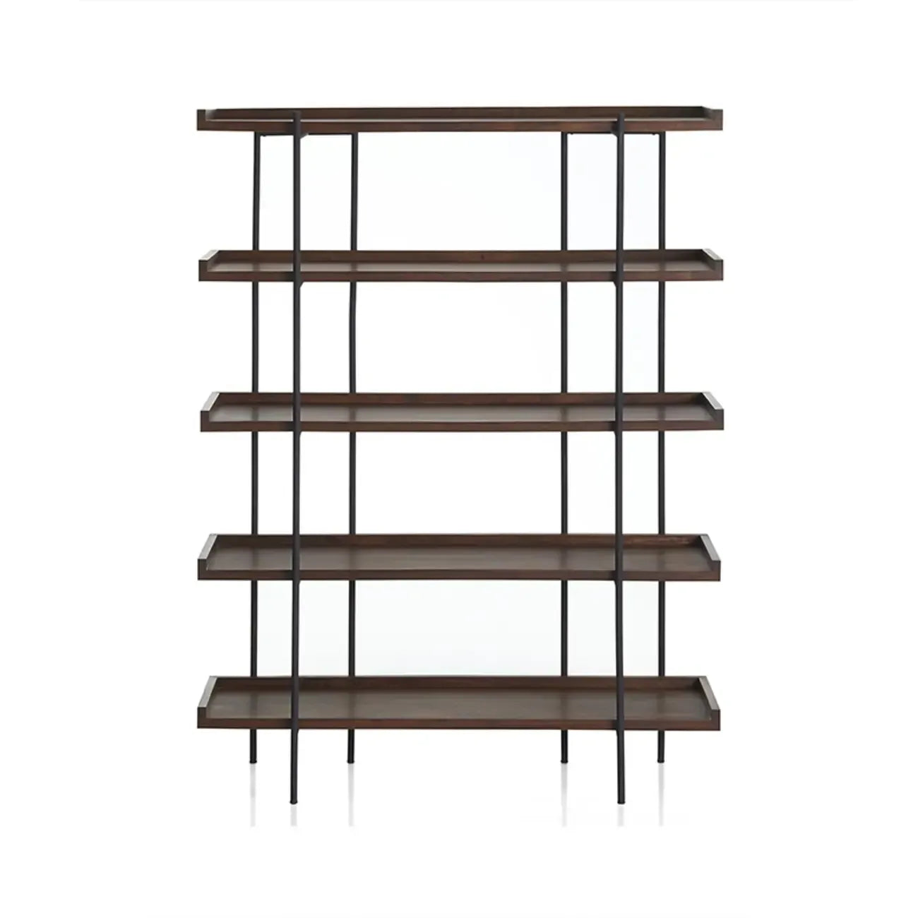Étagère bibliothèque contemporaine à plusieurs niveaux en bois brun fer