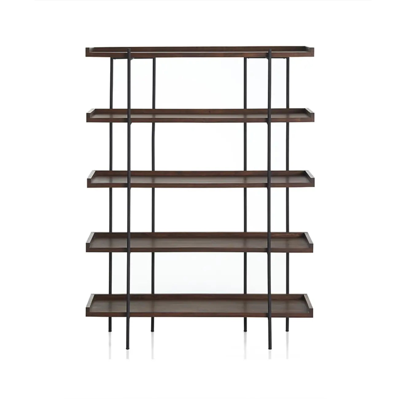 Étagère bibliothèque contemporaine à plusieurs niveaux en bois brun fer
