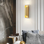 Applique a 2 luci a LED color rame con finitura oro/nera
