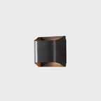 Applique a 2 luci a LED color rame con finitura oro/nera