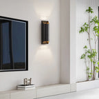 Applique a 2 luci a LED color rame con finitura oro/nera