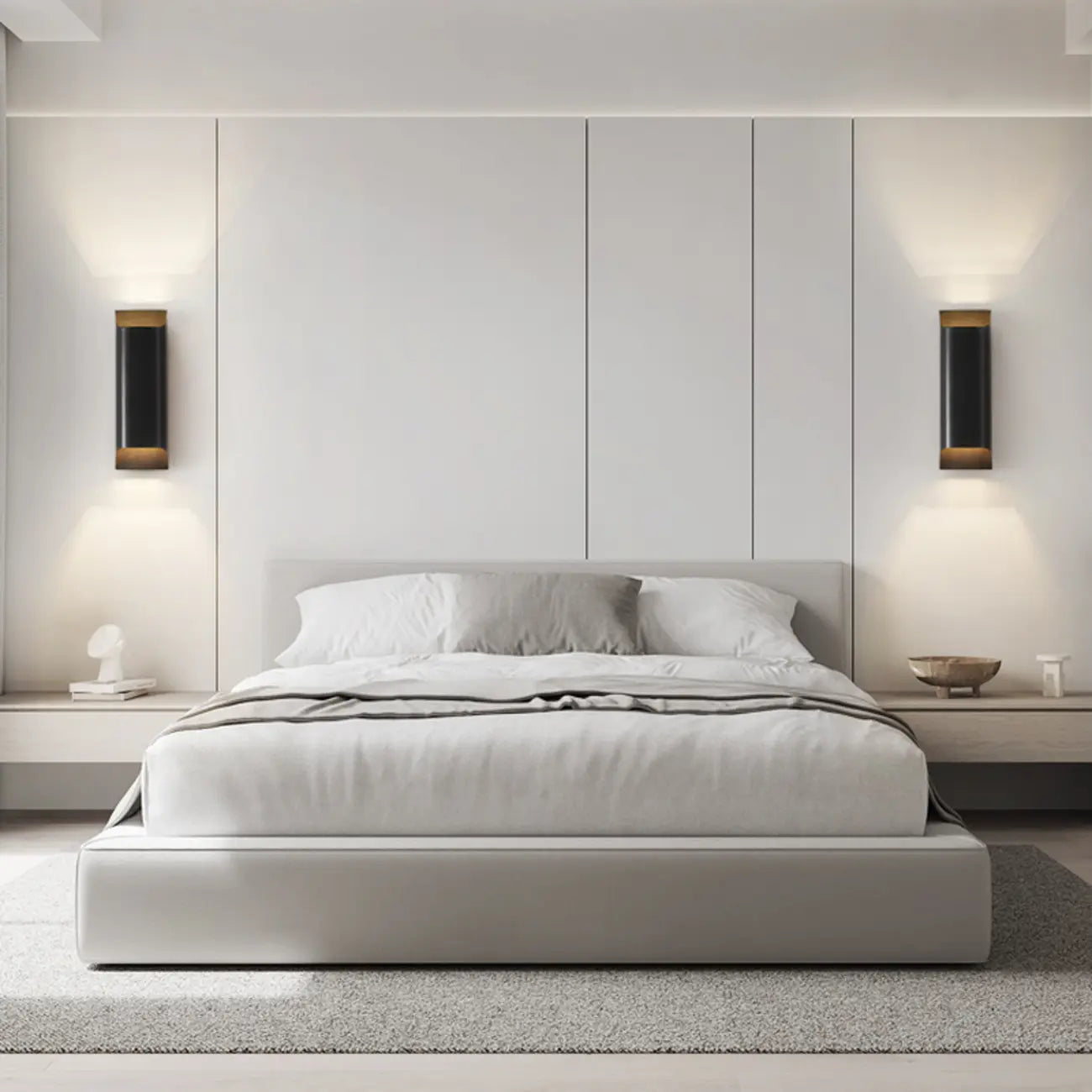 Applique a 2 luci a LED color rame con finitura oro/nera