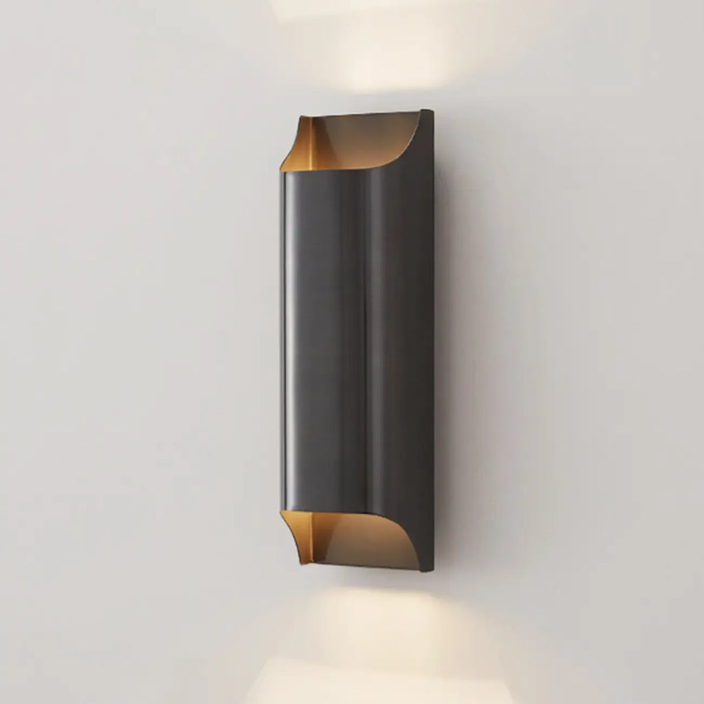 Applique a 2 luci a LED color rame con finitura oro/nera