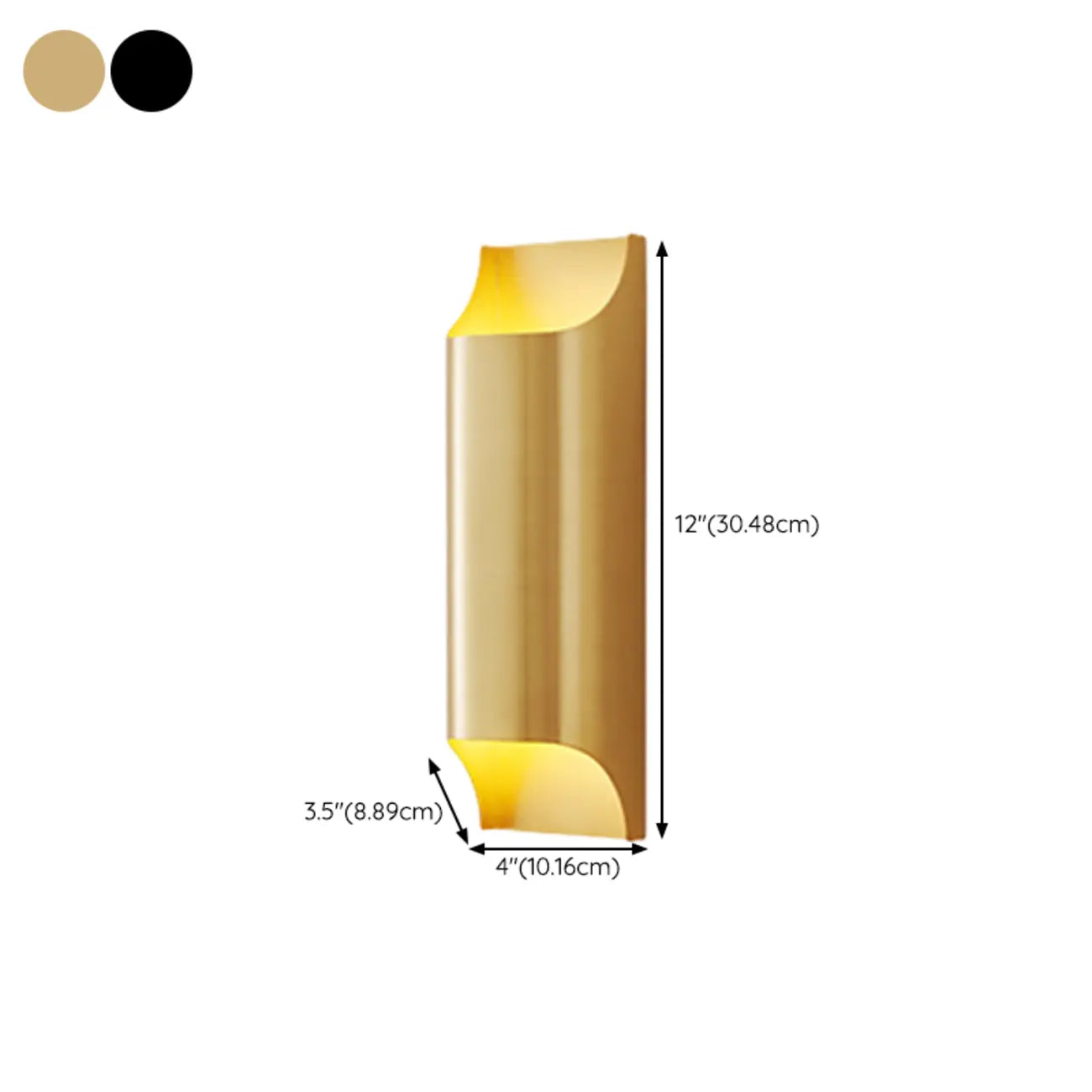 Applique a 2 luci a LED color rame con finitura oro/nera