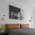24 Applique moderne in ottone con paralume in vetro