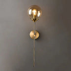 24 Applique moderne in ottone con paralume in vetro