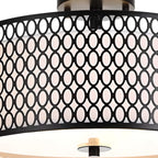 Plafonnier semi-encastré moderne cylindrique creux en métal noir