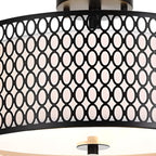 Plafonnier semi-encastré moderne cylindrique creux en métal noir