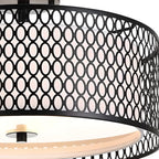 Plafonnier semi-encastré moderne cylindrique creux en métal noir
