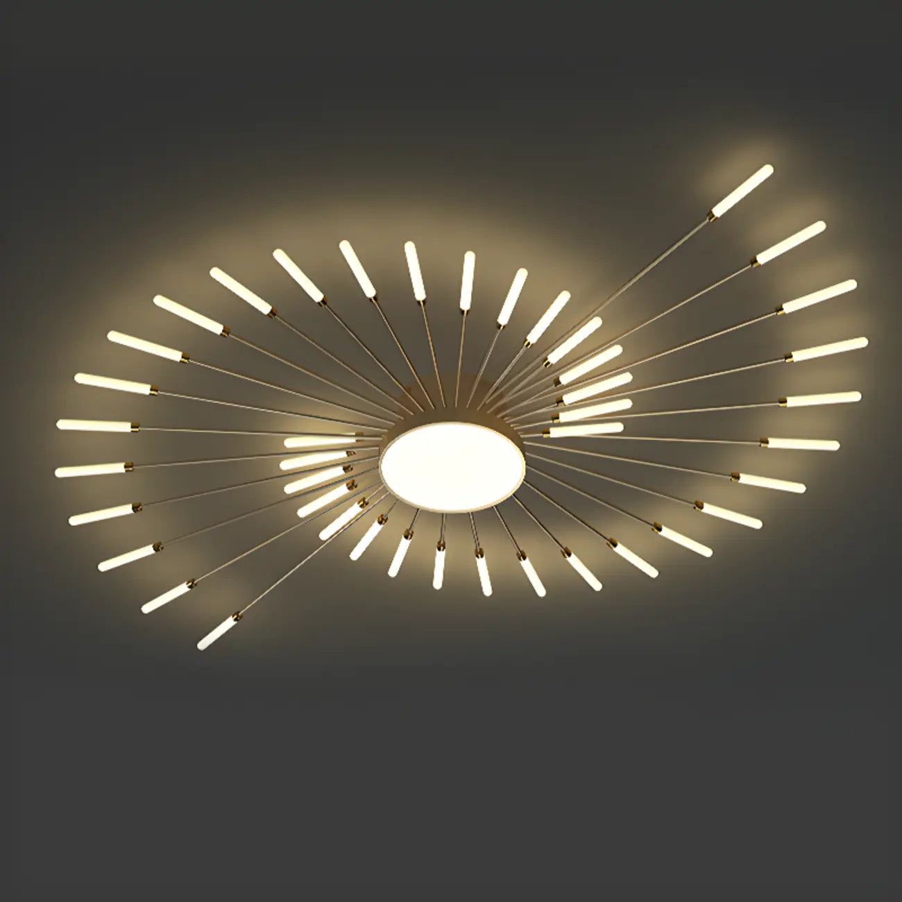 Plafonnier semi-encastré Sputnik moderne en métal doré