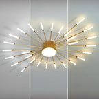 Plafonnier semi-encastré Sputnik moderne en métal doré