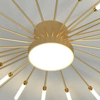 Plafonnier semi-encastré Sputnik moderne en métal doré