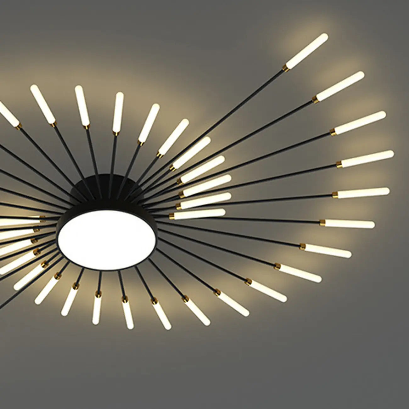 Plafonnier semi-encastré Sputnik moderne en métal doré