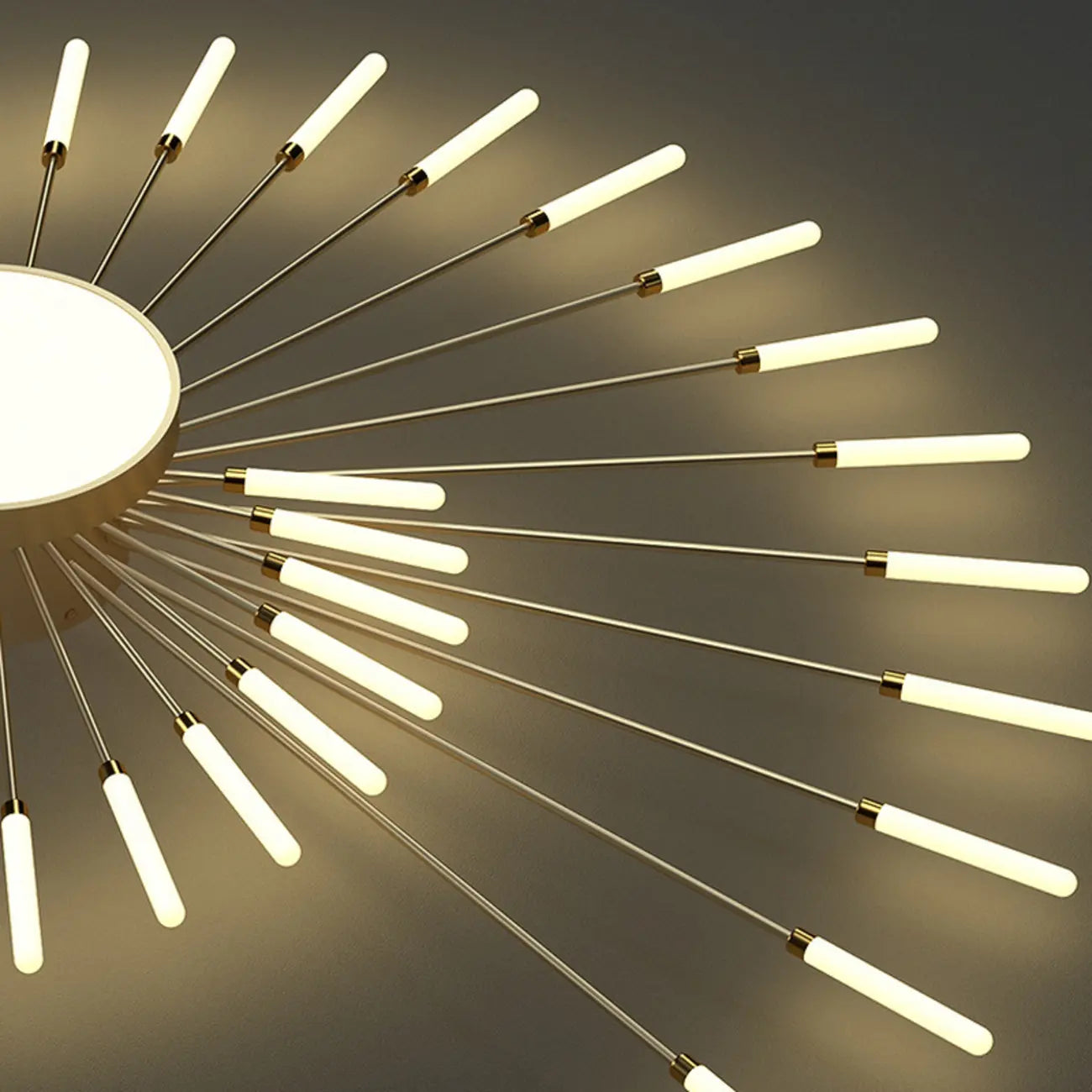 Plafonnier semi-encastré Sputnik moderne en métal doré