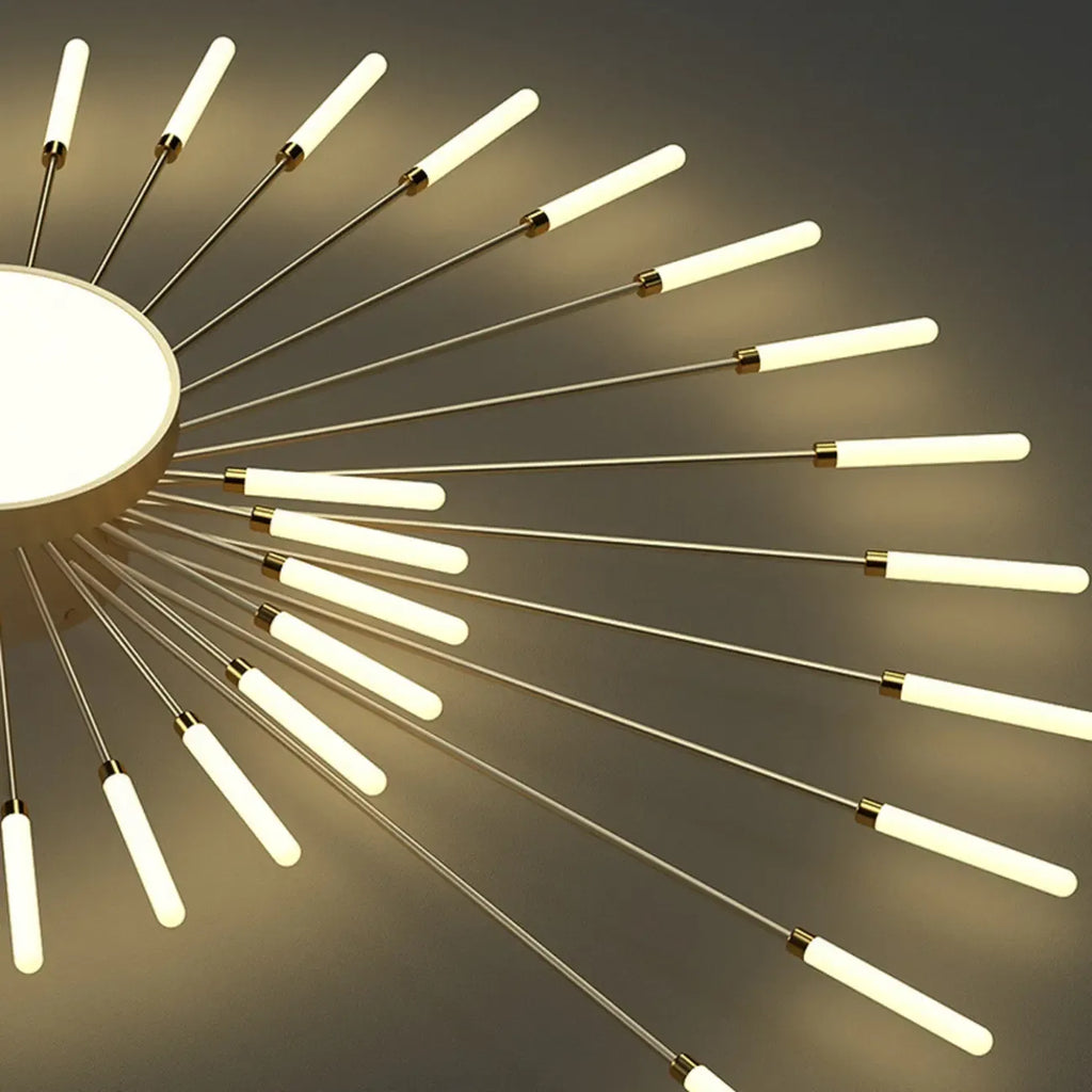 Plafonnier semi-encastré Sputnik moderne en métal doré