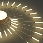 Plafonnier semi-encastré Sputnik moderne en métal doré