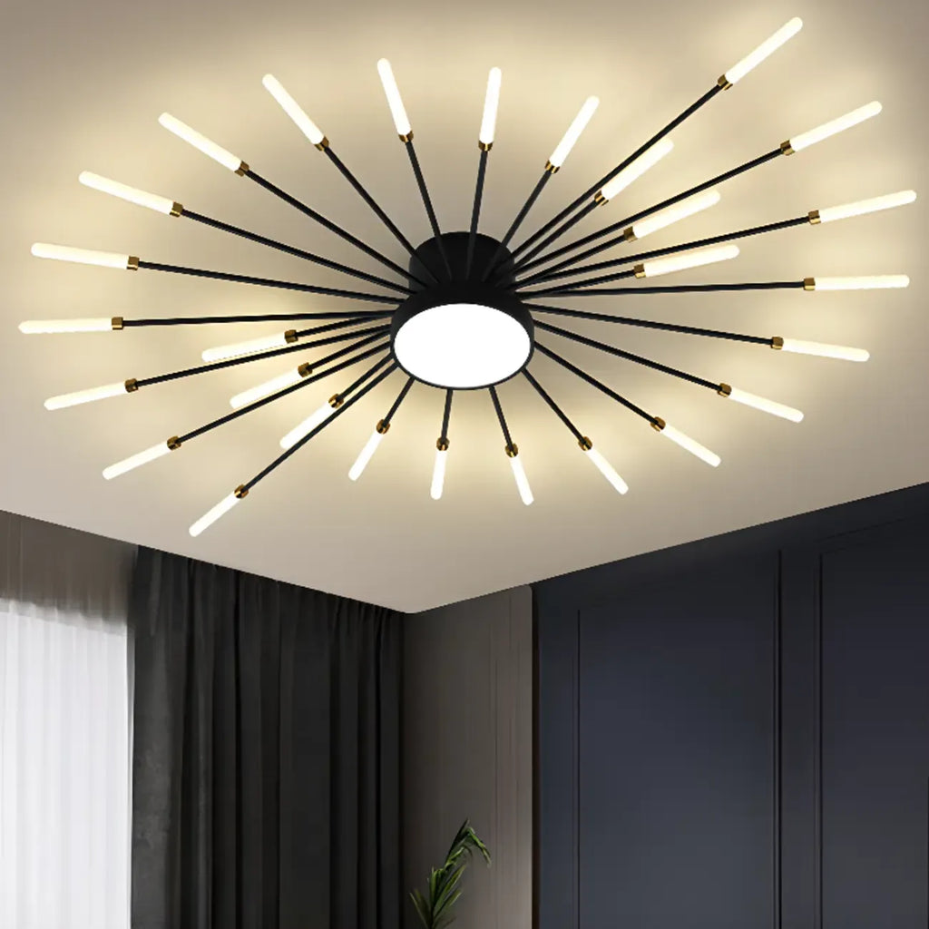 Plafonnier semi-encastré Sputnik moderne en métal doré