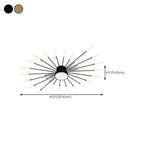 Plafonnier semi-encastré Sputnik moderne en métal doré