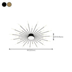 Plafonnier semi-encastré Sputnik moderne en métal doré