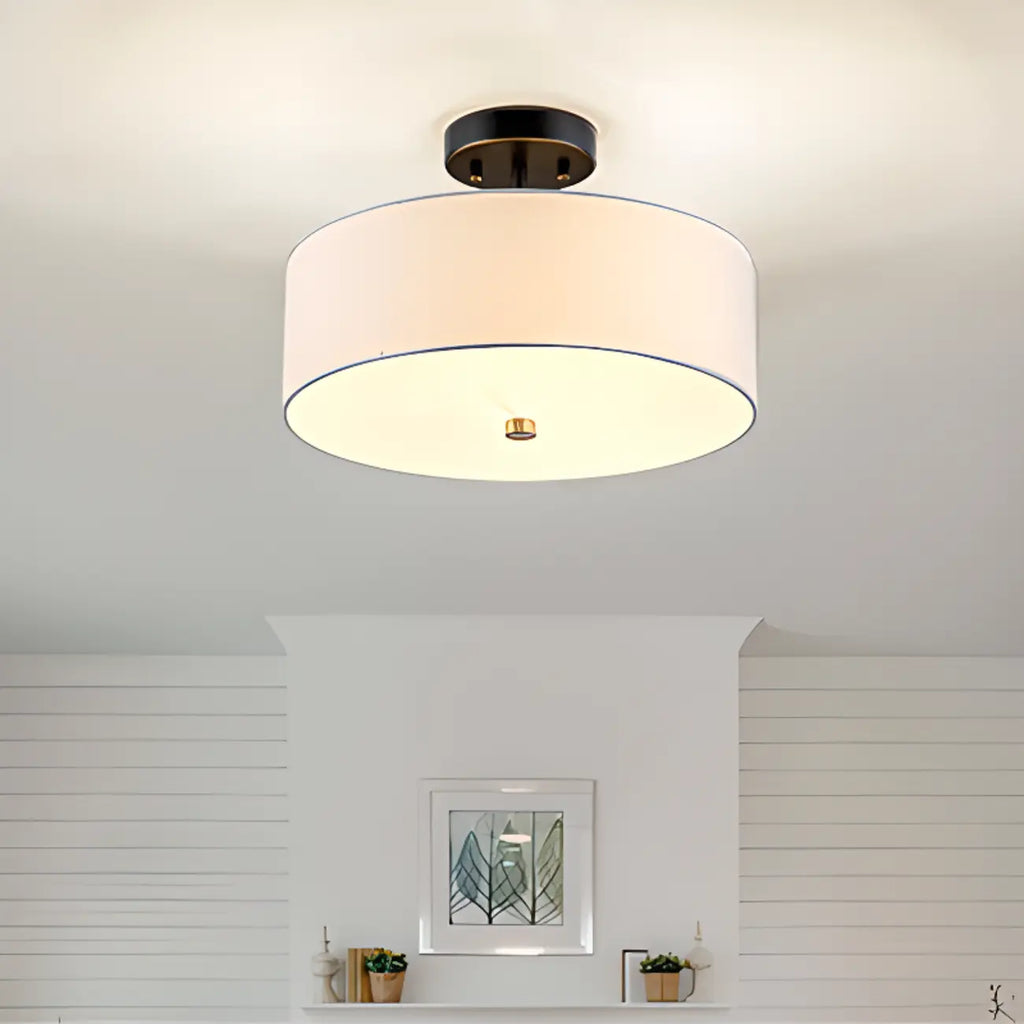 Plafonnier semi-encastré cylindrique moderne à LED pour salon