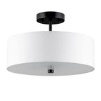 Plafonnier semi-encastré cylindrique moderne à LED pour salon