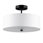 Plafonnier semi-encastré cylindrique moderne à LED pour salon