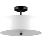 Plafonnier semi-encastré cylindrique moderne à LED pour salon