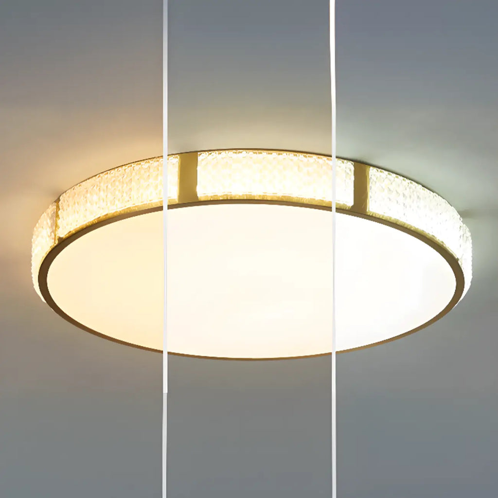 Plafonnier LED rond doré élégant